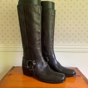 Michael Kors Harness Riding Tall Black Leather Boots W 10 41